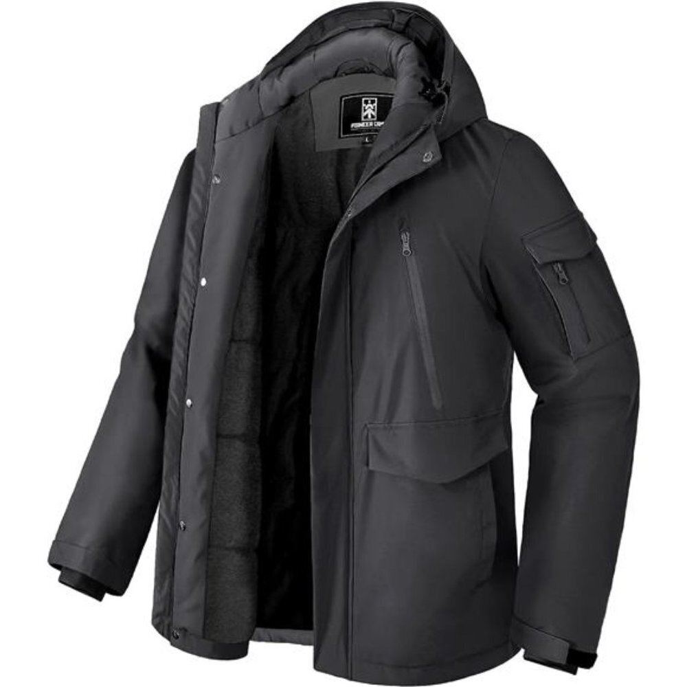 Waterproof Winter Coat for Men 9 Pockets Hooded